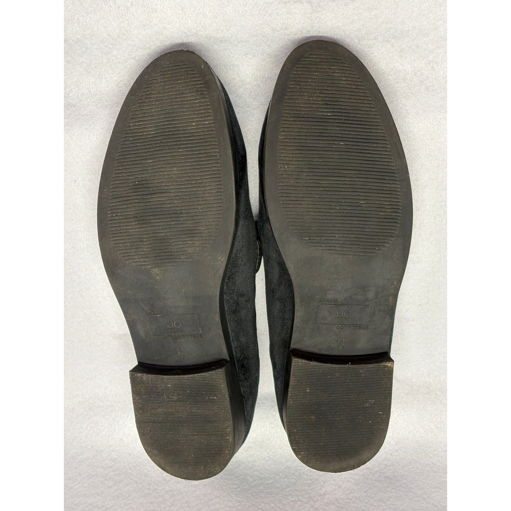 Urban Outfitters Mens Black Velvet Crown Embroidered Loafers Smoking Shoes 11 - Picture 7 of 11